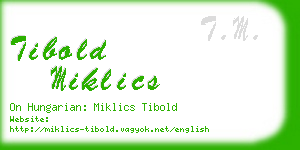 tibold miklics business card